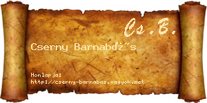 Cserny Barnabás névjegykártya
