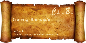 Cserny Barnabás névjegykártya