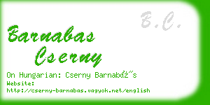 barnabas cserny business card